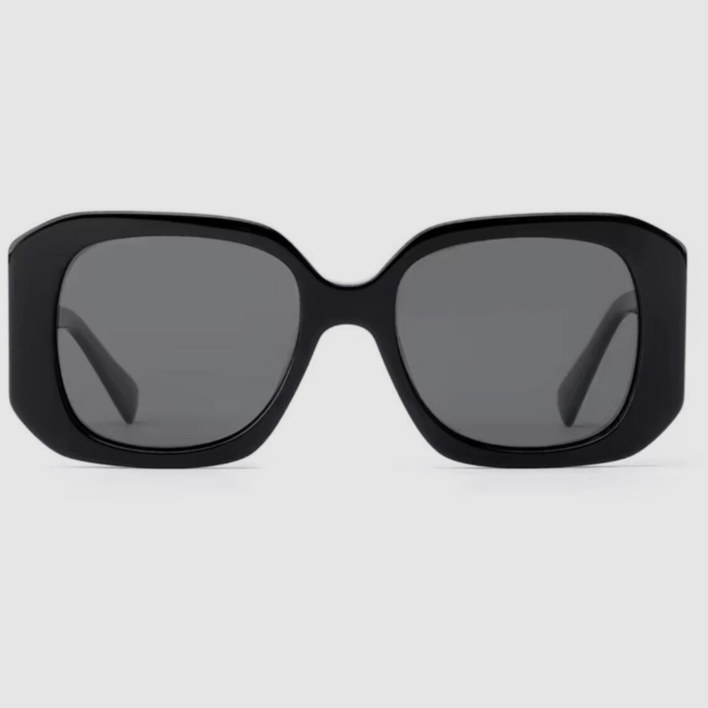 Women's Oversized Vintage Black Square Retro Acetate Fashion Sunglasses NWT